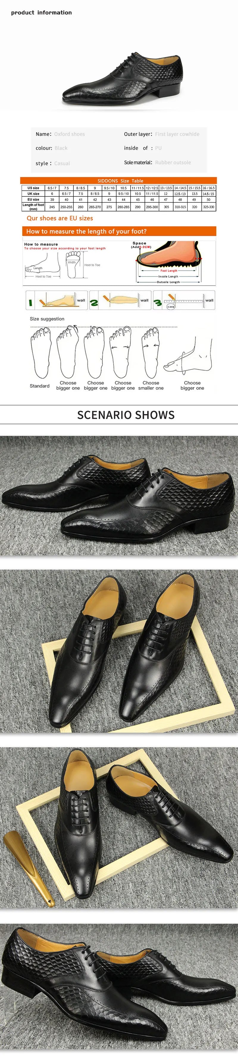 Leather Casual Social Oxfords Shoes