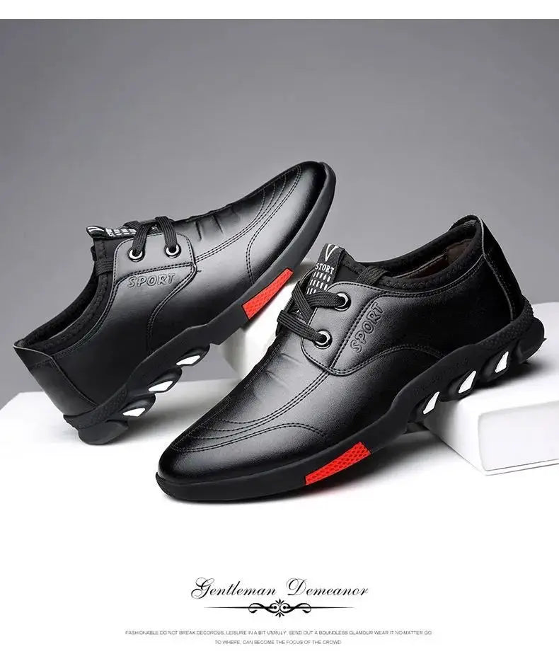 Smart Leather Shoes lace up and slip on