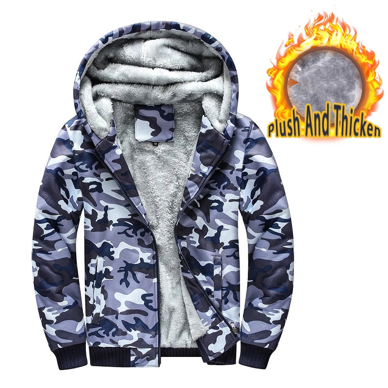 Zip Up Camouflage Hoodie