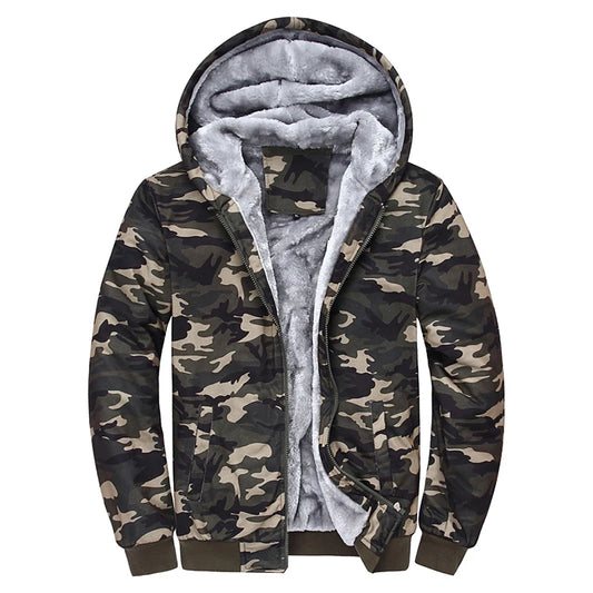 Zip Up Camouflage Hoodie