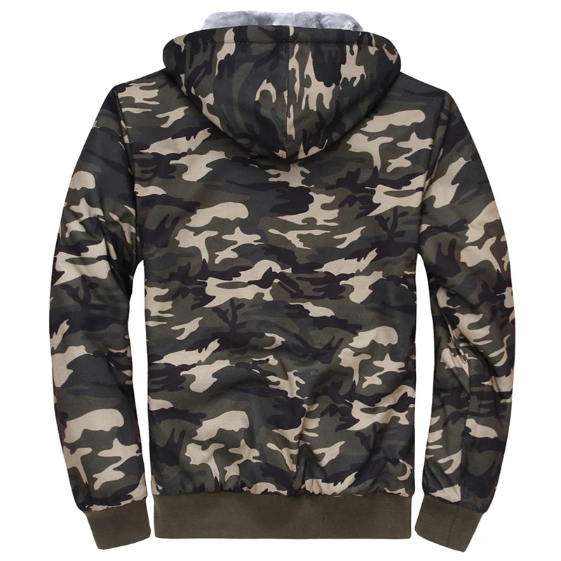 Zip Up Camouflage Hoodie