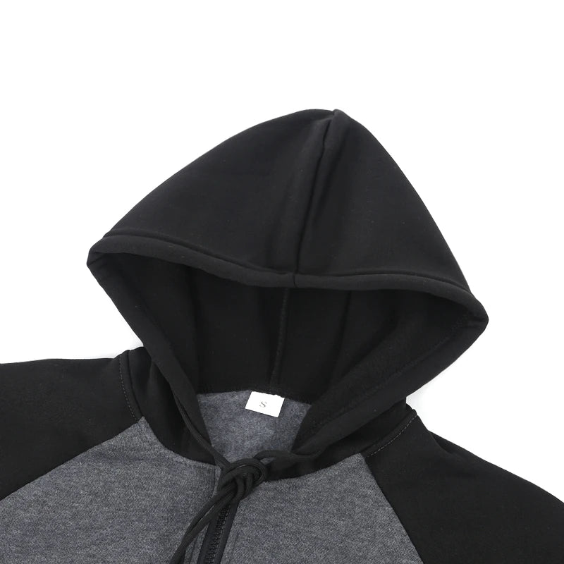 Zip-Up Color Block Hoodie with Casual Style