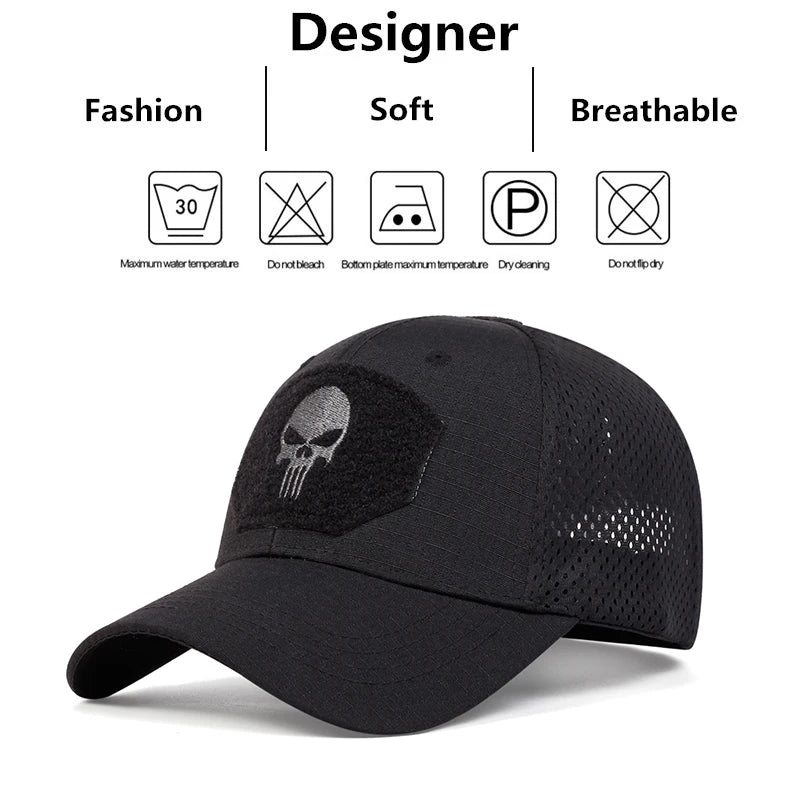 Skull Embroidery Lable Baseball Cap