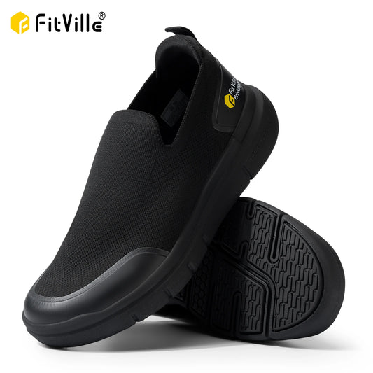 FitVille Walking Shoes Extra Wide Plantar Fasciitis Shoes Lightweight for Swollen Feet Orthopedic Foot Pain Relief