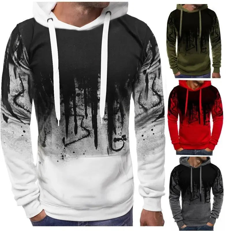 Gradient Print Men's Pullover Hoodie