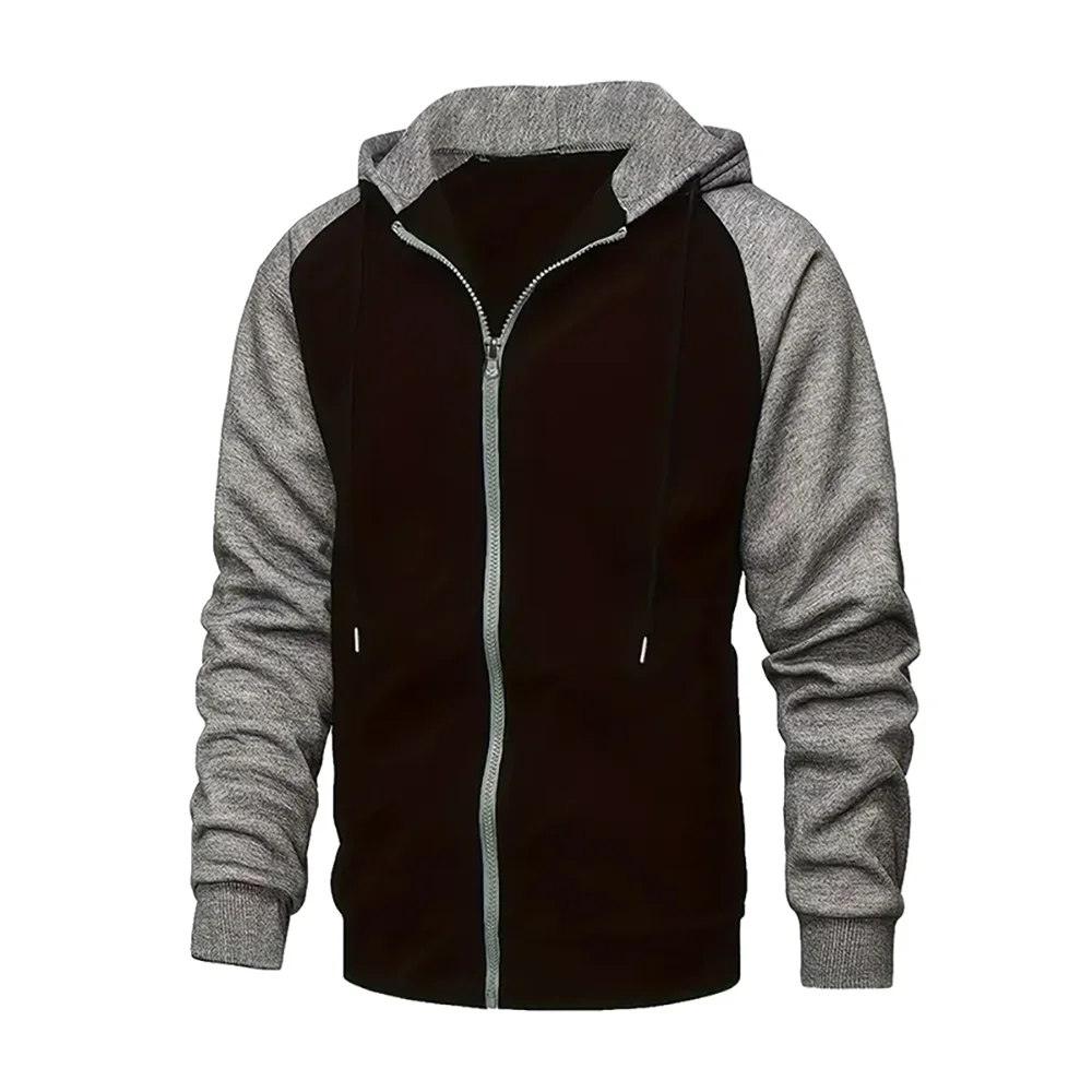 Zip-Up Color Block Hoodie with Casual Style