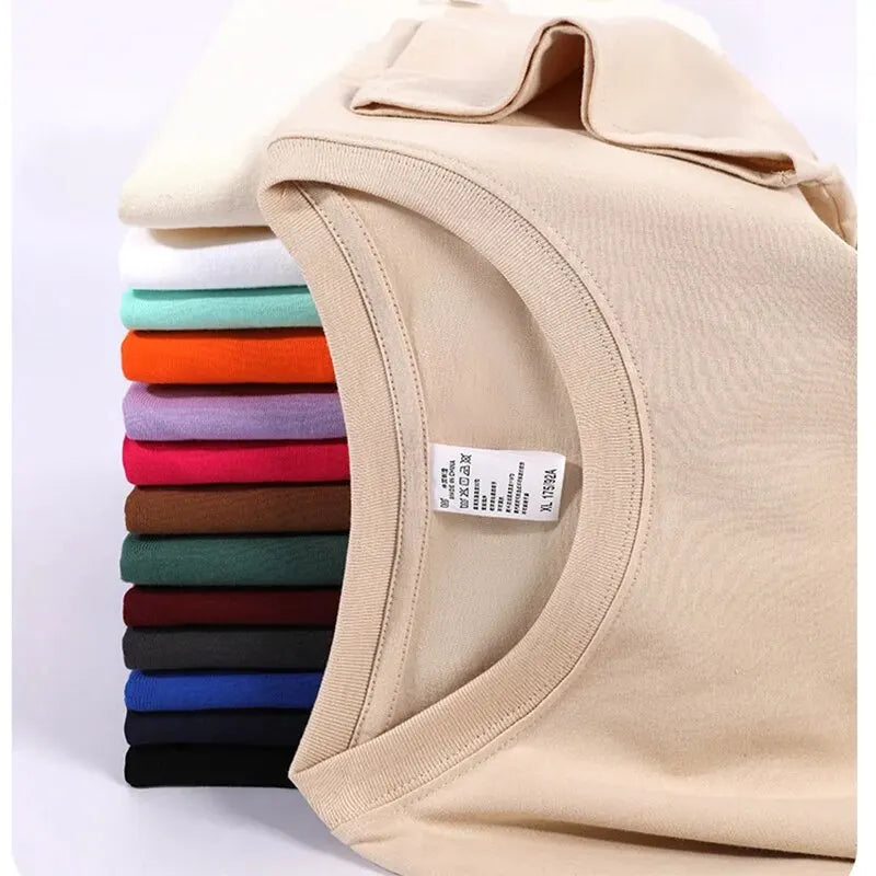 Multi-color Pure Cotton Plain T-shirts