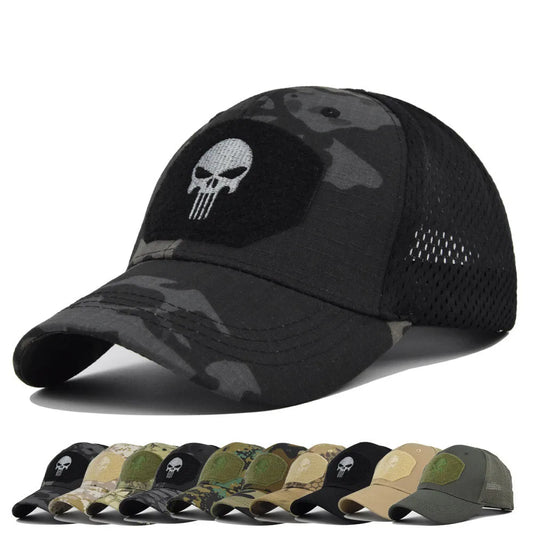 Skull Print Snapback Cap