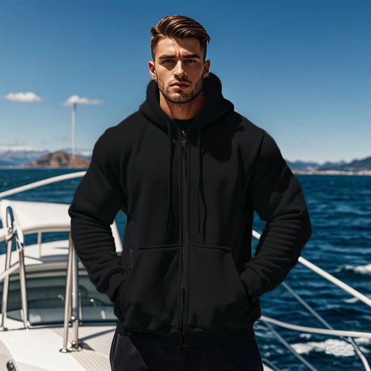 Solid Color Casual Sports Hoodie With Multiple Pockets Comfortable Sportswear For Autumn Winter Outdoor Sports