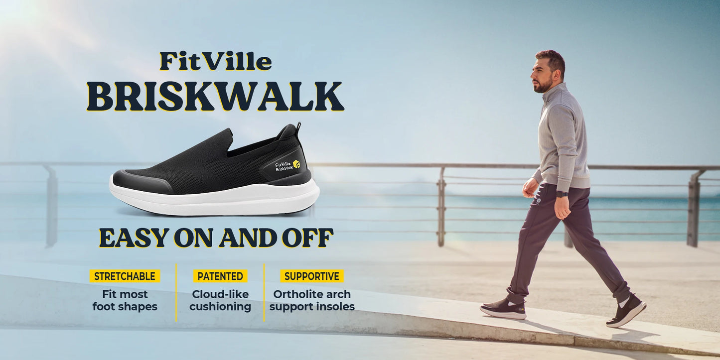 FitVille Walking Shoes Extra Wide Plantar Fasciitis Shoes Lightweight for Swollen Feet Orthopedic Foot Pain Relief