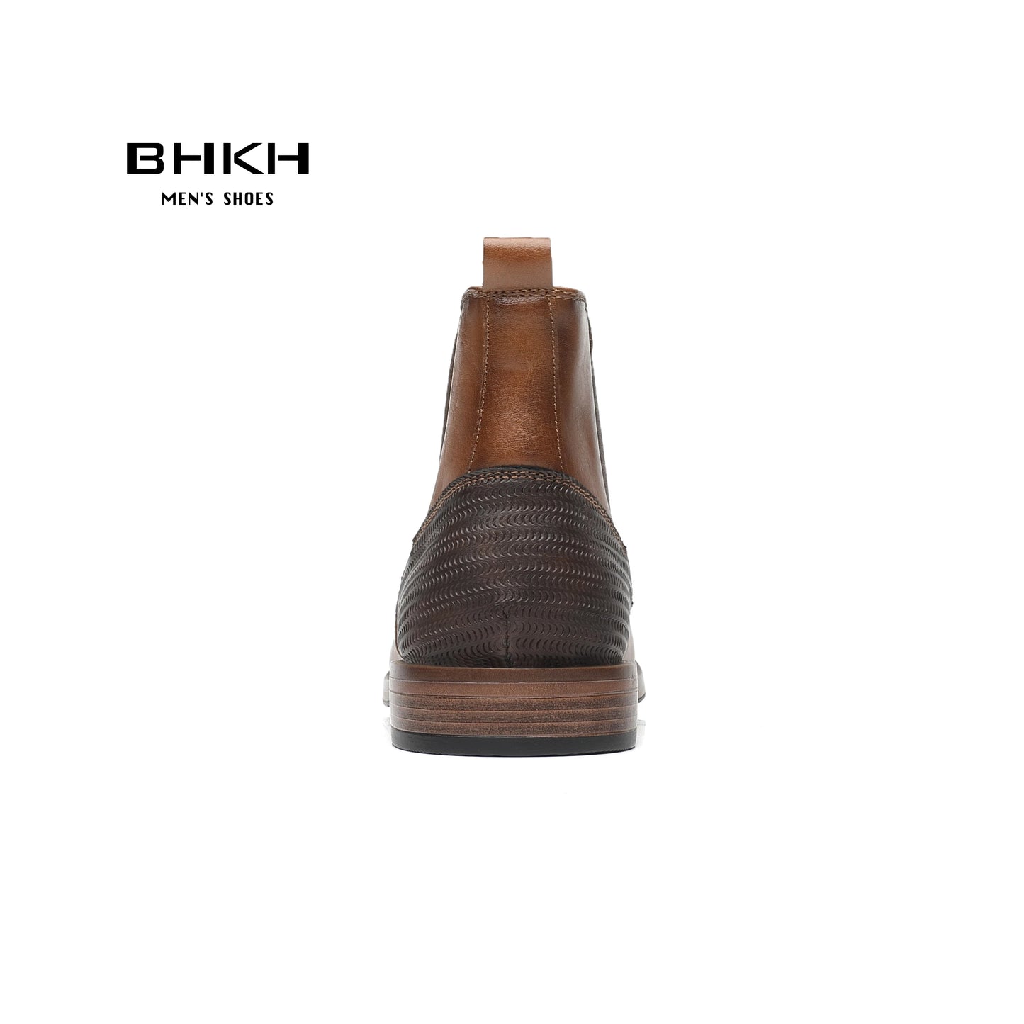 BHKH Chelsea Soft Leather Elastic Strap Ankle Boots