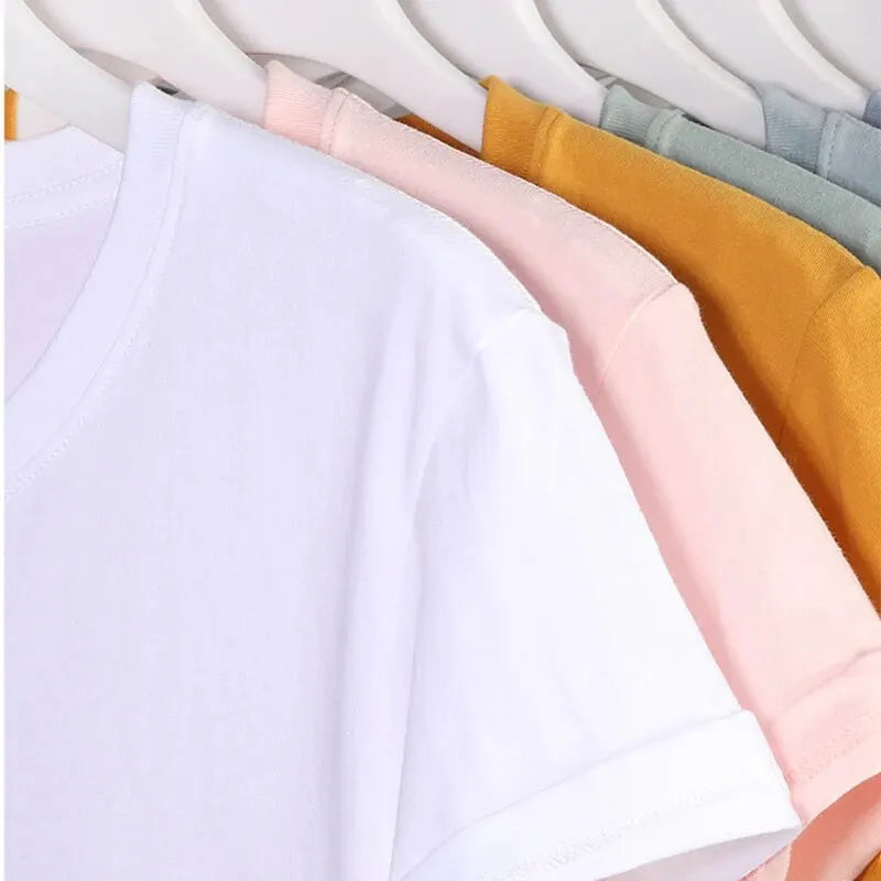 Multi-color Pure Cotton Plain T-shirts